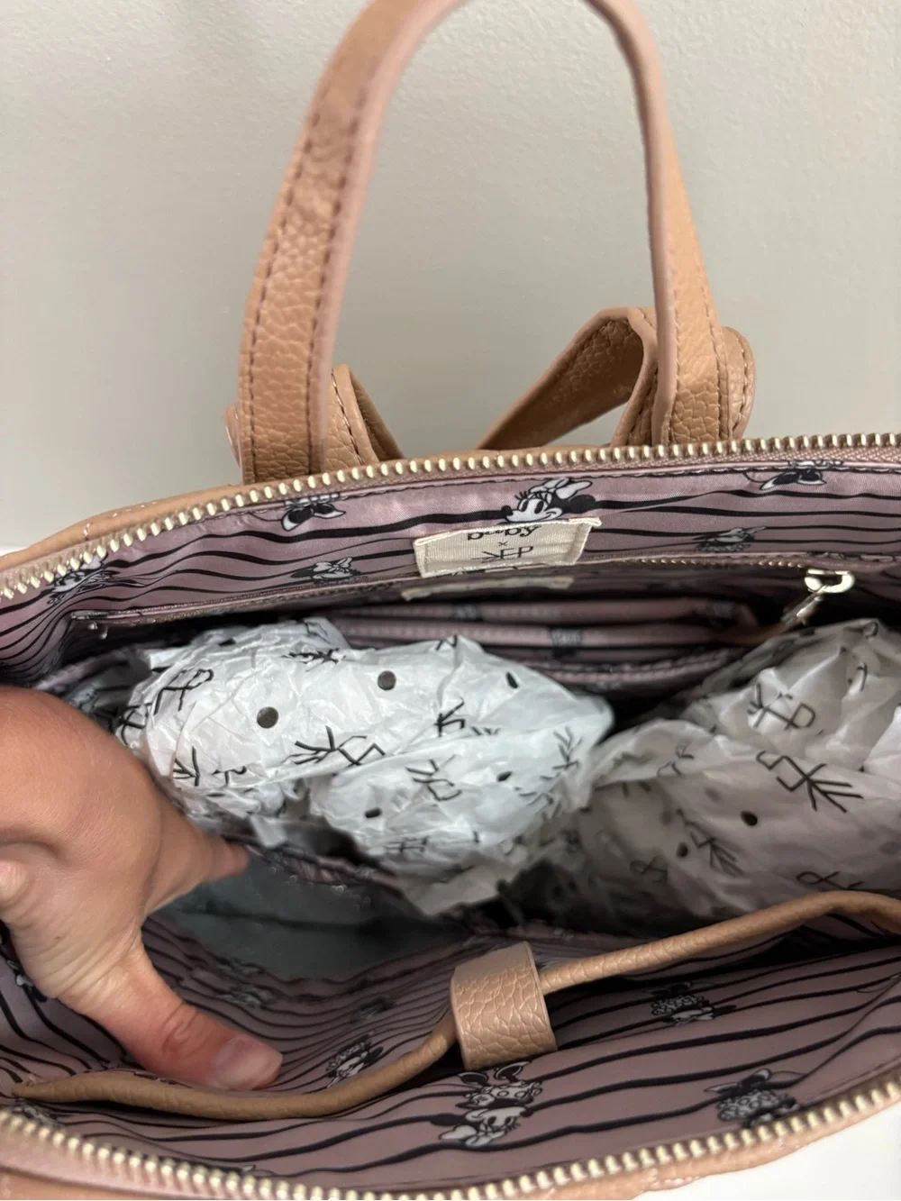 Freshly Picked Disney Baby Minnie Mouse Minimal Quilted Vegan Leather Diaper Bag